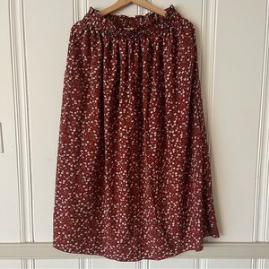 Midi skirt with floral print